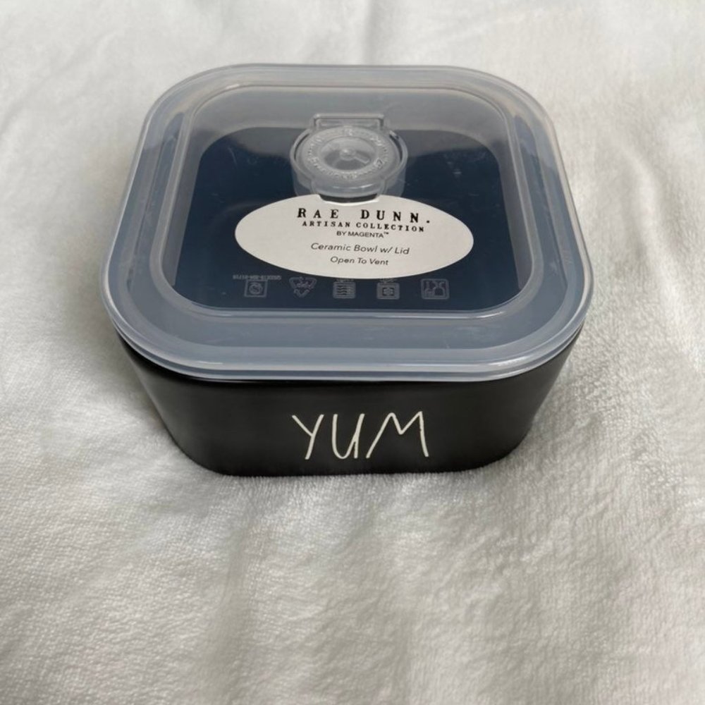 Rae Dunn YUM Ceramic Bowl with Lid
